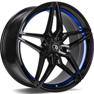 seventy9 SV-A 18 x 8 ET35 5x112 BGBIL - Black Glossy Blue Inner Lip