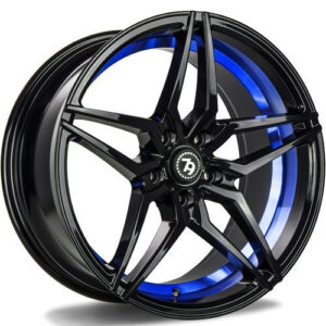 seventy9 SV-A 18 x 9,0 ET40 5x112 BGBIL - Black Glossy Blue Inner Lip