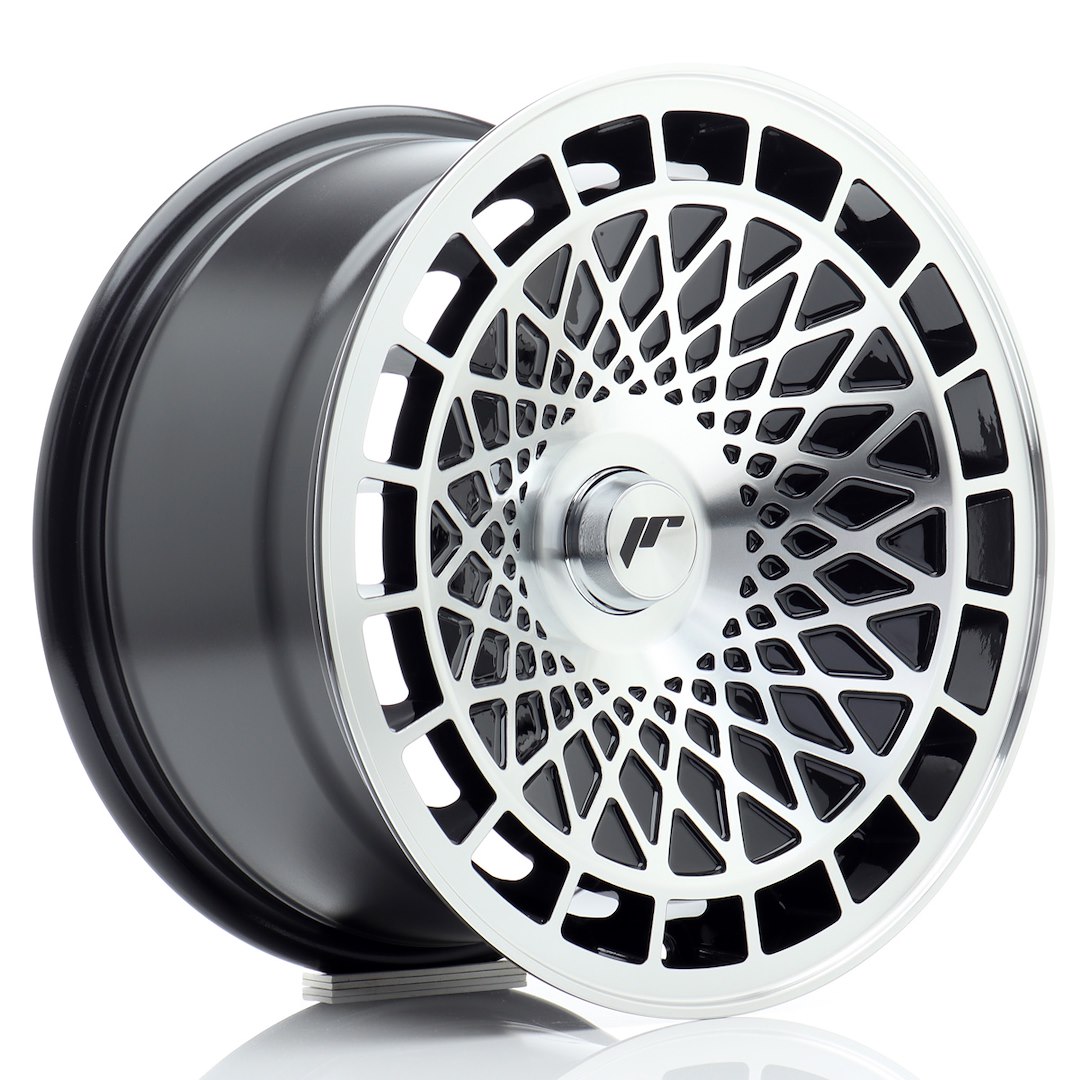JR Wheels JR14 15x8 ET15-25 BLANK Gloss Black Machined Face