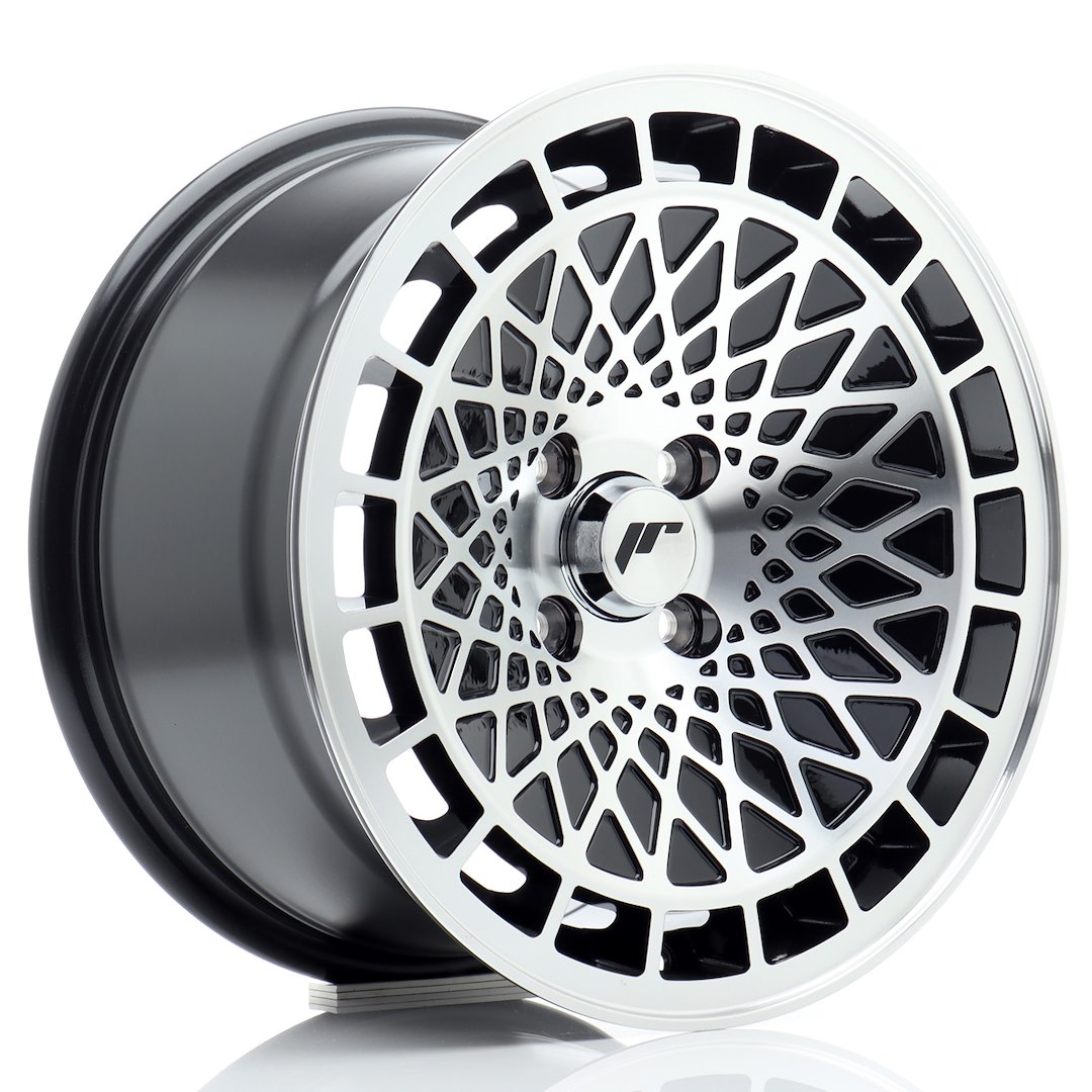 JR Wheels JR14 15x8 ET25 4x100 Gloss Black Machined Face
