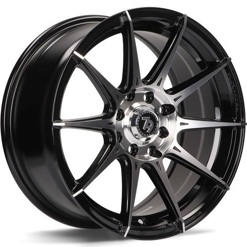 seventy9 SCF-F 15 x 7 ET35 4x100 BFP - Black Front Polished