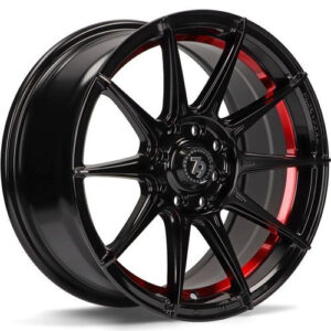 seventy9 SCF-F 15 x 7 ET35 4x100 BGRIL- Black Glossy Red Inner Lip