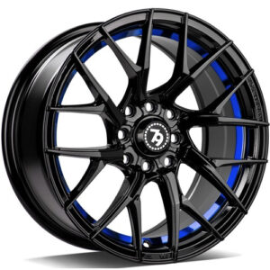 seventy9 SCF-G 15 x 7 ET35 4x100 BGBIL - Black Glossy Blue Inner Lip