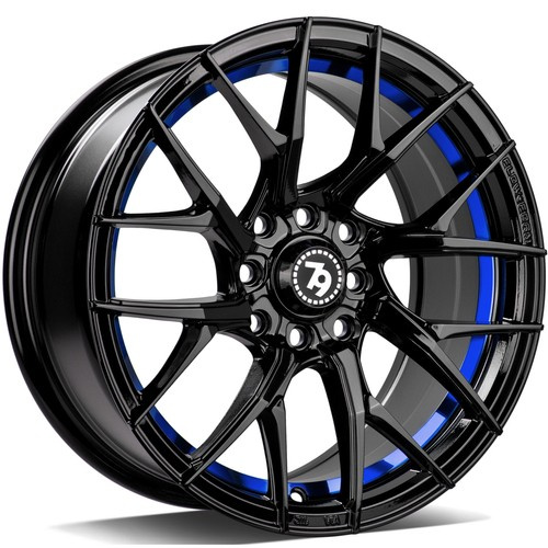 seventy9 SCF-G 15 x 7 ET35 4x100 BGBIL - Black Glossy Blue Inner Lip