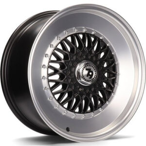 seventy9 SV-F 15 x 7 ET30 4x100 DMBLP - Matt Black Front Polished Lip Polished