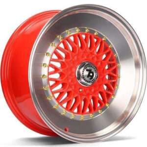 seventy9 SV-F 15 x 7 ET30 4x100 Red LP - Red Lip Polished
