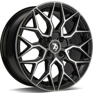 seventy9 SV-K 16 x 7 ET38 4x100 BFP - Black Front Polished