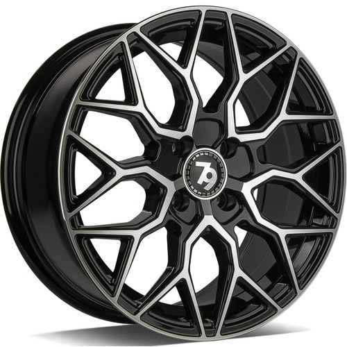 seventy9 SV-K 16 x 7 ET38 4x100 BFP - Black Front Polished