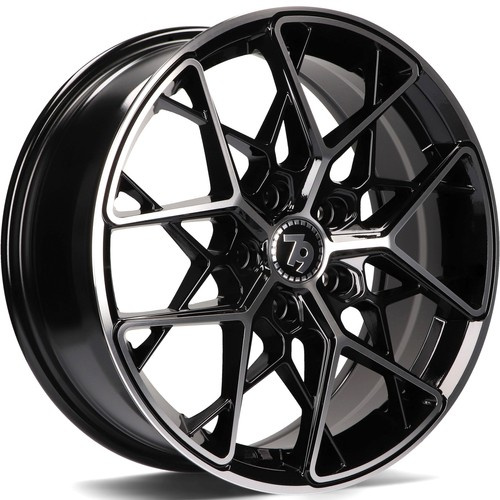 seventy9 SCF-C 16 x 7 ET38 5x100 BFP - Black Front Polished