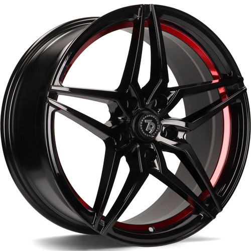 seventy9 SV-A 17 x 7,5 ET40 5x100 BGRIL- Black Glossy Red Inner Lip