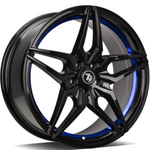 seventy9 SV-A 17 x 7,5 ET42 5x108 BGBIL - Black Glossy Blue Inner Lip