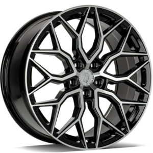 seventy9 SV-K 17 x 7 ET45 5x108 BFP - Black Front Polished
