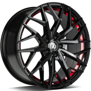 seventy9 SV-C 18 x 8 ET42 5x108 BGRIL- Black Glossy Red Inner Lip