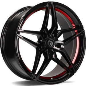 seventy9 SV-A 18 x 8 ET35 5x112 BGRIL- Black Glossy Red Inner Lip