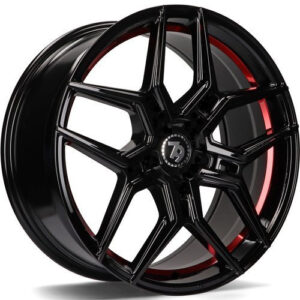 seventy9 SV-B 18 x 8 ET35 5x112 BGRIL- Black Glossy Red Inner Lip