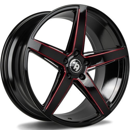 seventy9 SV-N 18 x 8 ET30 5x120 BGMR - Black Glossy Milled Red