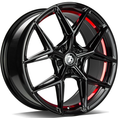 seventy9 SCF-B 19 x 8,5 ET35 5x112 BGRIL- Black Glossy Red Inner Lip