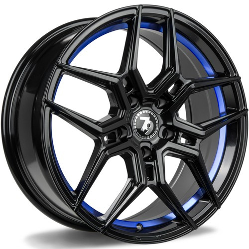 seventy9 SV-B 19 x 9,5 ET38 5x112 BGBIL - Black Glossy Blue Inner Lip