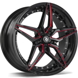 seventy9 SV-AR 19 x 9,5 ET35 5x120 BGMR - Black Glossy Milled Red