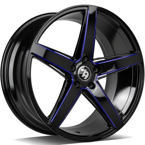 seventy9 SV-N 19 x 9,5 ET35 5x120 BGBR - black glossy milled blue