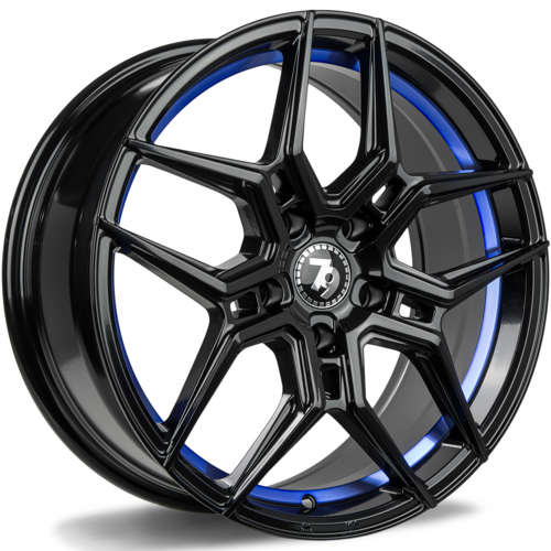 seventy9 SV-B 20 x 8,5 ET30 5x112 BGBIL - Black Glossy Blue Inner Lip