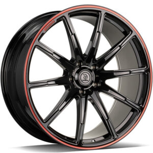 seventy9 MF.7 22 x 10 ET30 5x130 BGR - Black Glossy Red