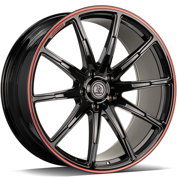 seventy9 MF.7 22 x 10 ET30 5x130 BGR - Black Glossy Red