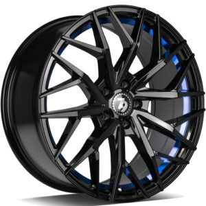 seventy9 SV-C 17" x 7,5 ET42 5x108 BGBIL - Black Glossy Blue Inner Lip