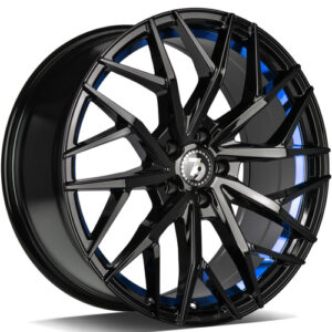 seventy9 SV-C 19" x 8,5 ET40 5x114,3 BGBIL - Black Glossy Blue Inner Lip