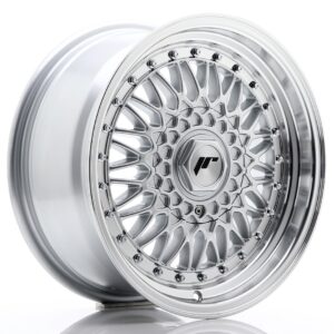 JR Wheels JR9 16x7,5 ET25 BLANK Silver w/ Machined Lip+Silver Rivets