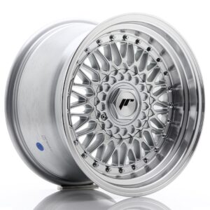 JR Wheels JR9 16x9 ET20 BLANK Silver w/ Machined Lip+Silver Rivets