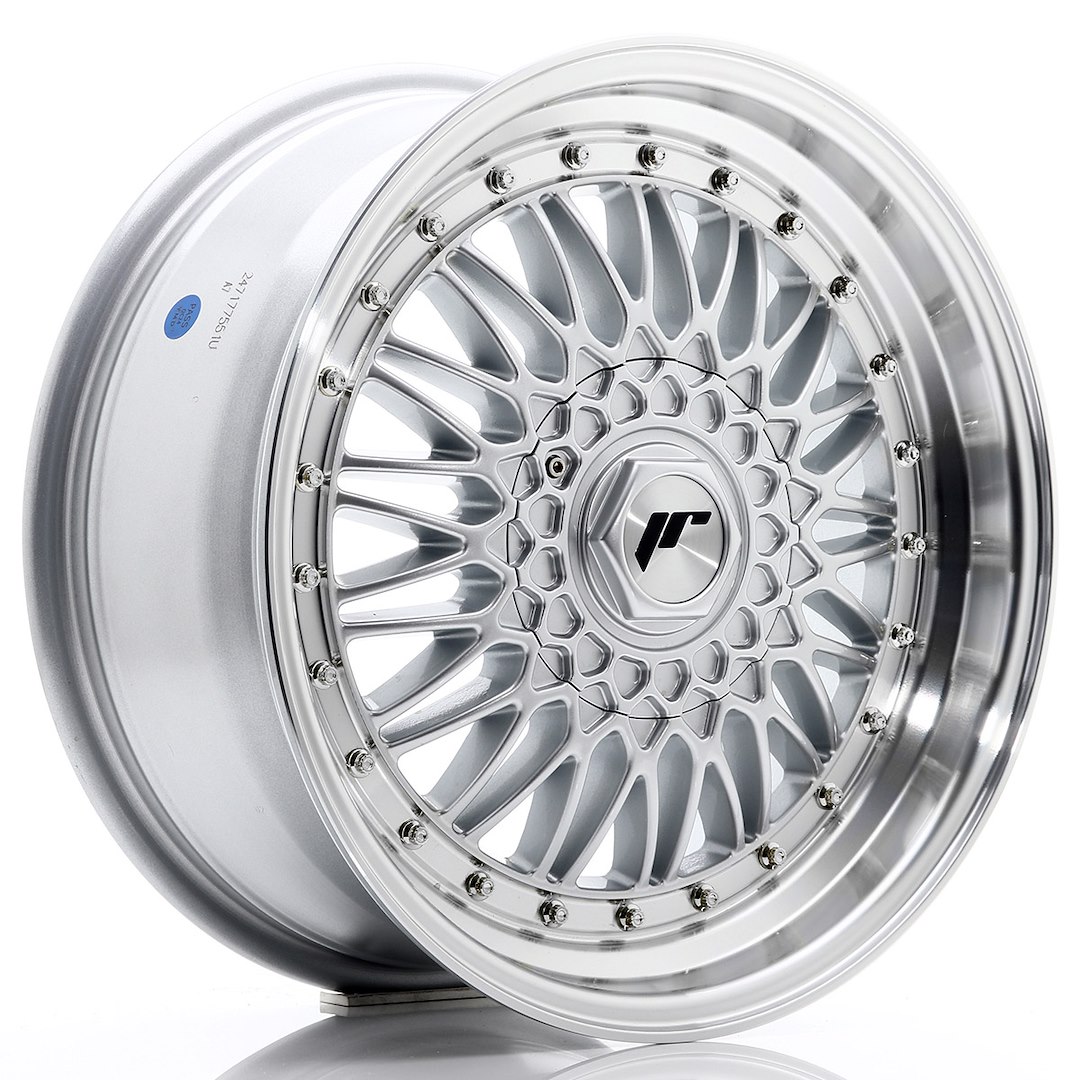 JR Wheels JR9 17x7,5 ET35 4x100/108 Silver w/ Machined Lip+Silver Rivets