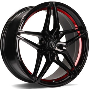 seventy9 SV-A 17" x 7,5 ET40 5x112 BGRIL- Black Glossy Red Inner Lip