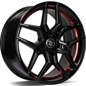 seventy9 SV-B 17" x 7,5 ET40 5x112 BGRIL- Black Glossy Red Inner Lip