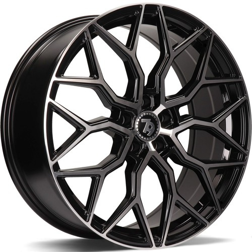 seventy9 SV-K 18" x 8,0 ET45 5x108 BFP - Black Front Polished