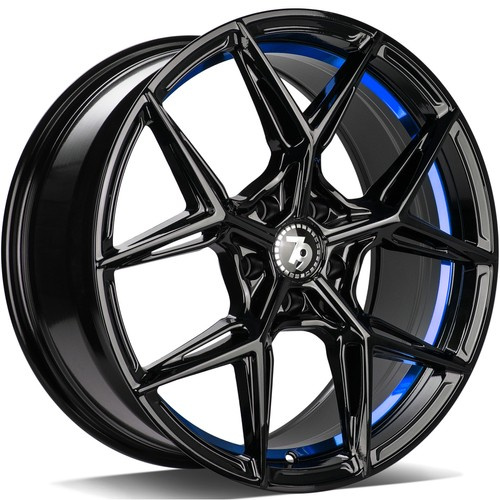 seventy9 SCF-B 18" x 8,0 ET40 5x114,3 BGBIL - Black Glossy Blue Inner Lip