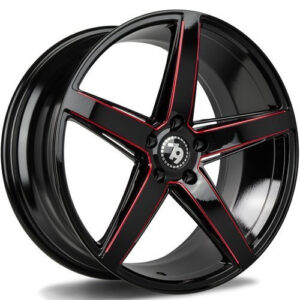 seventy9 SV-N 18" x 8,0 ET30 5x120 BGMR - Black Glossy Milled Red