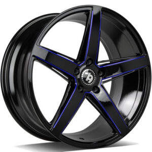 seventy9 SV-N 19" x 9,5 ET38 5x112 BGBR - black glossy milled blue