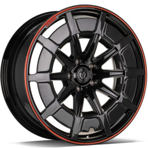 seventy9 MF.7 22" x 10,0 ET30 5x130 BGCRL - Black Red Carbon Lip Cover